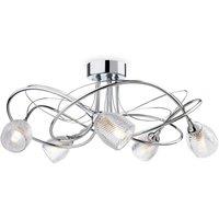 Netlighting Henley 5 Light Flush Light Chrome Clear Decorative Glass G9