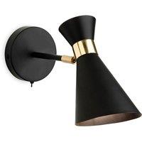 Netlighting Ohio 1 Light Indoor Wall Light (Switched) Black Brass E27