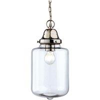 Netlighting Craft 1 Light Ceiling Pendant Clear Glass Chrome E27 in Grey
