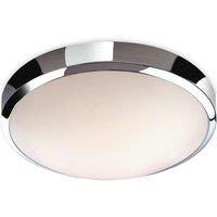 Netlighting Toro LED Bathroom Flush Ceiling Light Chrome White Polycarbonate Diffuser IP44 in Grey