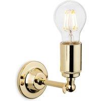 Netlighting Indy 1 Light Indoor Candle Wall Light Polished Brass E27 in Gold