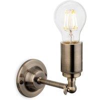 Netlighting Indy 1 Light Indoor Candle Wall Light Antique Brass E27 in Gold