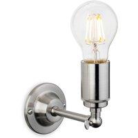 Netlighting Indy 1 Light Indoor Candle Wall Light Brushed Steel E27 in Grey