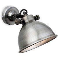Netlighting Mantis 1 Light Indoor Dome Wall Light Antique Silver E14