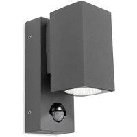 Netlighting Dino LED 1 Light Single Outdoor Wall Light Light PIR Graphite IP44 in Black