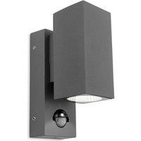 Netlighting Dino LED 1 Light Outdoor Wall Light Light PIR Graphite IP44 in Black