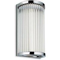 Netlighting Jewel Integrated LED Bathroom Flush Wall Light Chrome with Clear Glass Rods IP44 in Grey