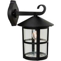 Netlighting Stratford 1 Light Outdoor Wall Lantern Downlight Black IP44 E27