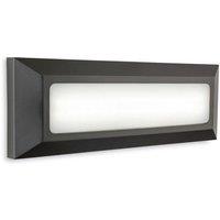 Netlighting Shine Outdoor Integrated LED Surface Mounted Wall & Step Light Rectangle Graphite IP65 in Grey