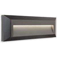 Netlighting Shine Outdoor Integrated LED Surface Mounted Wall & Step Light Rectangle Graphite IP65 in Grey