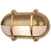 Netlighting Nautic Outdoor Brass Bulkheads Wall Light Oval Brass IP64 E27 in Gold