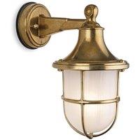 Netlighting Nautic Outdoor Brass Wall Lantern Brass IP64 E27 in Gold