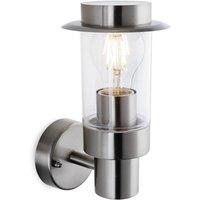 Netlighting Darwin Outdoor Modern Wall Light Stainless Steel IP44 E27 in Grey