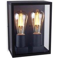 Netlighting Houston Outdoor Flush Box Wall Light Black IP44 E27