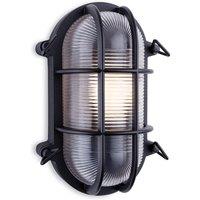 Netlighting Turin Outdoor Bulkhead Wall Light Oval Black IP65 E27