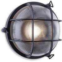 Netlighting Turin Outdoor Bulkhead Wall Light Round Black IP65 E27