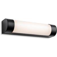 Netlighting Lima Bathroom LED Wall Light 300mm Black with Opal Diffuser IP44