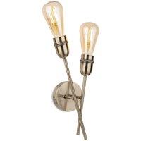 Netlighting Leon Industrial 2 Light Wall Antique Brass in Gold