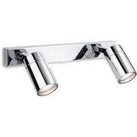 Netlighting Pinnacle 2 Light Spotlight Bar Polished Chrome IP44 in Grey