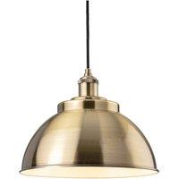 Netlighting Genoa Industrial Dome Pendant Light Antique Brass in Gold