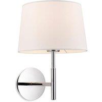 Netlighting Seymour Classic Switched Wall Lamp Chrome with Cream Shade in Grey