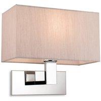 Netlighting Raffles Wall Lamp Chrome with Rectangle Oyster Shade in Grey