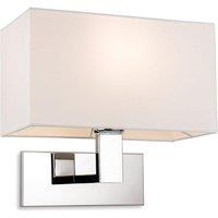 Netlighting Raffles Wall Lamp Chrome with Rectangle Cream Shade in Grey