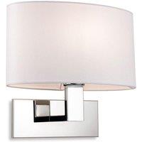 Netlighting Webster Wall Lamp Chrome with Oval Cream Shade in Grey