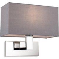 Netlighting Raffles Wall Lamp Chrome with Rectangle Grey Shade