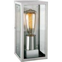 Netlighting Dallas 1 Light Outdoor Wall Light Stainless Steel IP44 E27 in Grey