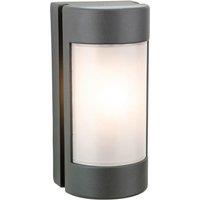 Netlighting Arena 1 Light Outdoor Wall Light Graphite Opal Polycarbonate Diffuser IP44 E27 in White