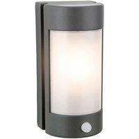 Netlighting Arena 1 Light Outdoor Wall Light Light PIR Graphite Opal Polycarbonate Diffuser IP44 E27 in White