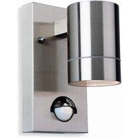 Netlighting Colt 1 Light Single Outdoor Wall Light Light PIR Stainless Steel IP44 GU10 in Grey