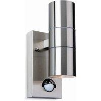 Netlighting Colt 2 Light Outdoor Up Down Wall Light Light PIR Stainless Steel IP44 GU10 in Grey