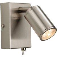 Netlighting Orion LED 3 Light Indoor Wall Spotlight (Switched) Brushed Steel in Grey