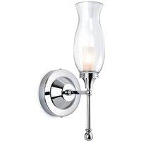 Netlighting Aston 1 Light Bathroom Indoor Wall Light Chrome Clear Glass IP44 G9