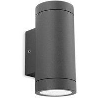Netlighting Shelby LED 2 Light Outdoor Up Down Wall Light Graphite IP65 in Black