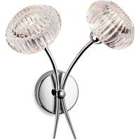 Netlighting Lisbon 2 Light Indoor Wall Light Chrome Clear Decorative Glass G9