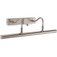Netlighting LED 1 Light Picture Wall Light c w Dimmer Switch Brushed Steel in Grey