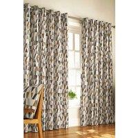 Furn Reno Geometric Tile Eyelet Curtains | Size: 229 cm width x 229 cm drop