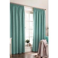 Furn Harrison Herringbone Weave Pencil Pleat Curtains in Blue | Size: 229 cm width x 229 cm drop
