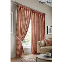 Alan Symonds Cotswold Fully Lined Ready Made Pencil Pleat Taped Top Curtains in Orange | Size: 228 cm width x 183 cm drop