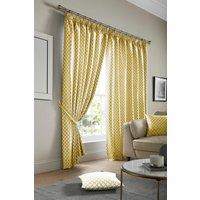 Alan Symonds Cotswold Fully Lined Ready Made Pencil Pleat Taped Top Curtains in Yellow | Size: 117 cm width x 229 cm drop