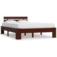 Berkfield Home Bed Frame Dark Brown Solid Pine Wood 140x200 cm