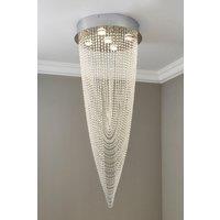 BHS Lighting Large Valerie Flush Ceiling Light in Metallic Silver