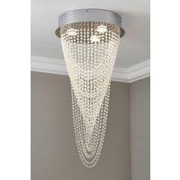 BHS Lighting Medium Valerie Flush Ceiling Light in Metallic Silver