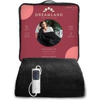 Dreamland Intelliheat Luxury Heated Throw - Black in True Black | Size: Large