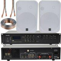 Loops 400W Bluetooth Sound System 2x White 200W Wall Speaker Channel HiFi Amplifier