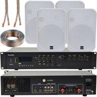 Loops 400W Bluetooth Sound System 4x White 200W Wall Speaker Channel HiFi Amplifier