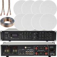 Loops 800W Bluetooth Sound System 8x 120W Slim Ceiling Speaker 4 Zone Matrix Amplifier